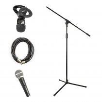 Pulse PM580s Dynamic Vocal Microphone inc. Stand, XLR Cable and Mic Clip