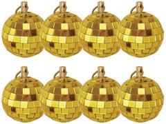 8x FXLAB boule à facettes dorée boule à facettes 10 cm 100 mm 4 "effet de lumière boule à paillettes