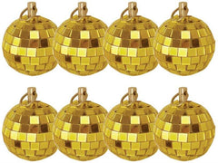 8x FXLAB Gold Mirror Ball Mirrorball 10cm 100mm 4" Glitter Ball Light Effect