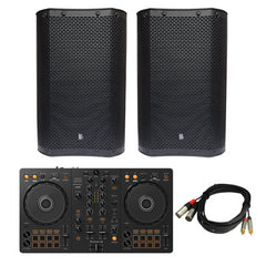 2x BishopSound Orion 8" Active DSP 300w RMS Full Range Speaker With DSP and TWS Stereo Bluetooth & Pioneer FLX4