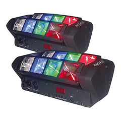 2x Ibiza LED Mini Spider Effect 8 x 3W RGBW Disco DJ Effect Light MicroGlide
