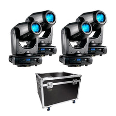 4x ADJ Focus Spot Three Z Black LED Moving Head & Flightcase Bundle