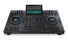 Denon DJ PRIME 4+ Standalone-DJ-Controller und Mixer mit 4 Decks, Wi-Fi-Musik-Streaming, Drop-Sampler, 10,1-Zoll-Touchscreen, Lichtsteuerung, interner FX *B-Ware