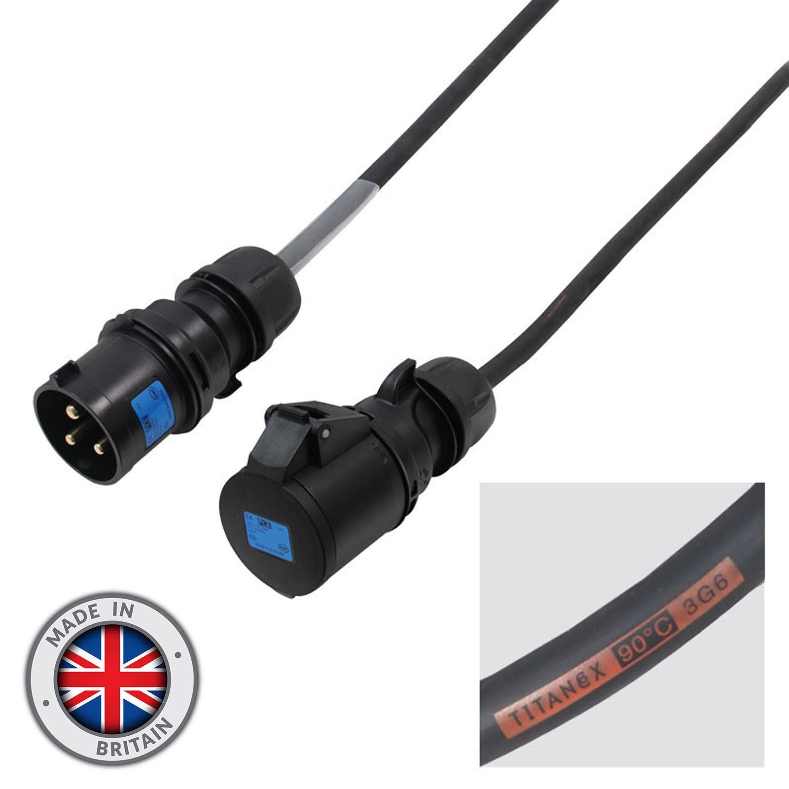 PCE 5m 32A Male 32A Female 1PH 6mm 3C Cable Simply Sound And Lighting pce-5m-32a-male-32a-female-1ph-6mm-3c-cable-simply-sound-and-lighting