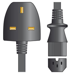 Mercury Mains Power Lead UK Plug - IEC Hot Plug 1.0m