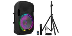 Audibax Party 12 Speaker Bluetooth 500W 12" inc Stand & Mic