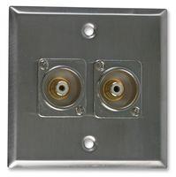 Pro-Signal AV-Wandplatte aus Stahl mit 2x Cinch-Buchsen