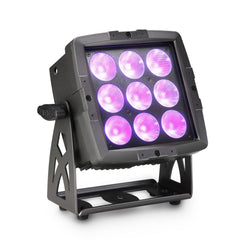 Lampe d'extérieur Cameo FLAT PRO FLOOD 600 IP65 avec 9 LED 12 W RGBWA + UV 6 en 1