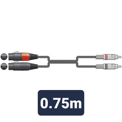 Chord Classic Audio Lead 2 XLR Female - 2 RCA Plugs 0.75m