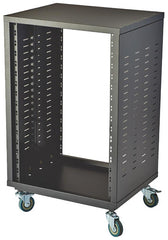 Pulse 16U 19" Universal Open Rack Cabinet with Wheels Black Server Data