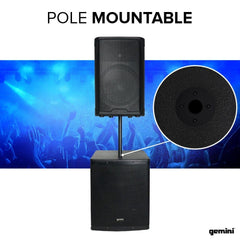 Gemini ZRX-S18P Active 18" Subwoofer 3400 Watt Class D