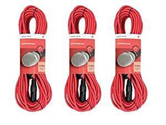 3x Chord XLR Mic Cable (12m Red)