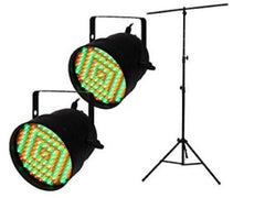2 x Equinox Party PAR 56 LED Light Disco Stage Lighting DJ inc Tripod Stand Kit
