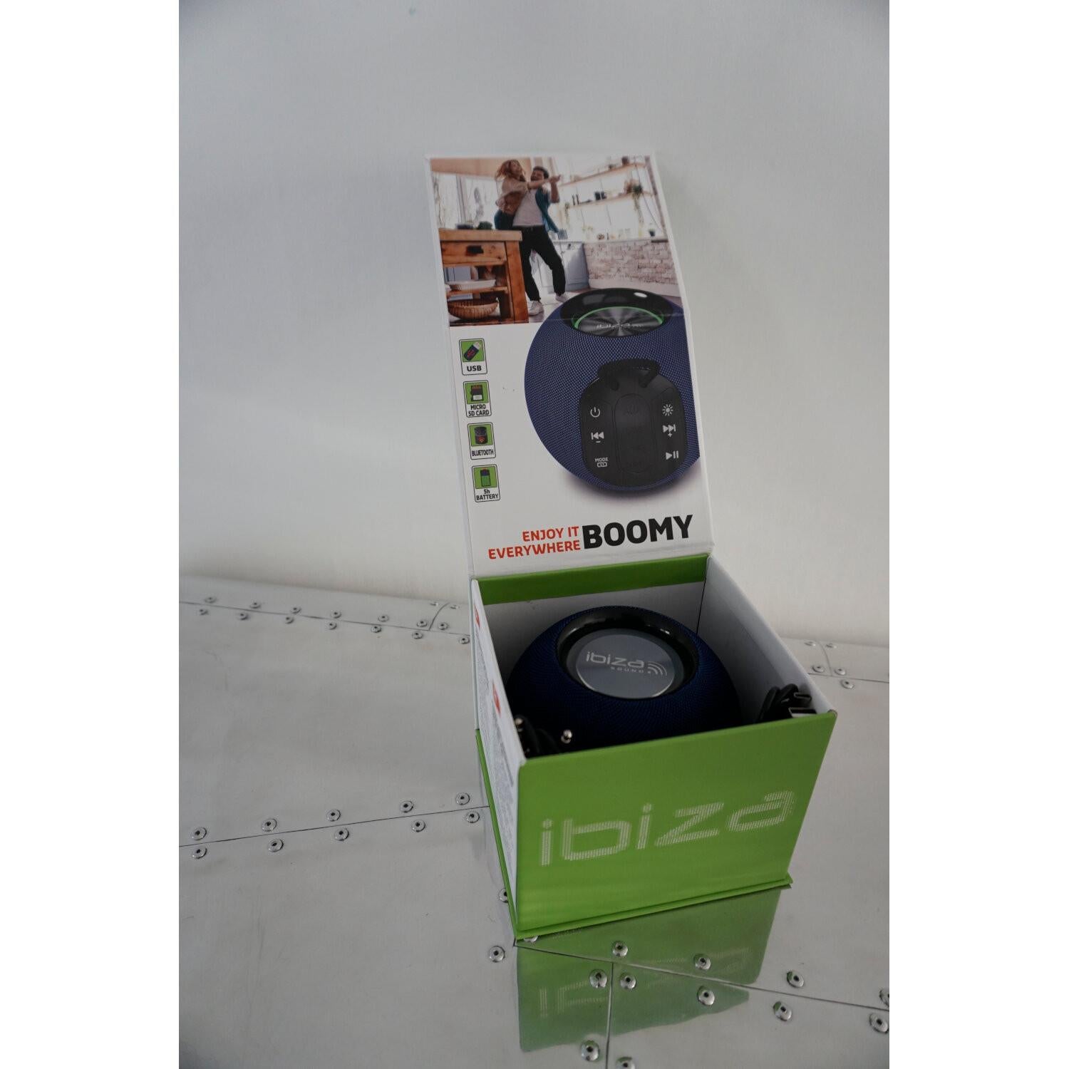 IBIZA SOUND BOOMY MINI SPEAKER MINIALTAVOZ PORTATIL CON BLUETOOTH. Precio  tienda online, Barcelona, Mataró o Vic.