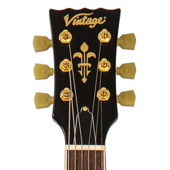 Vintage V100 Electric Guitar Mini Hb - Gun Hill Blue