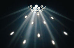 Lumière de fête boule de feu LED QTX. Lumière blanche brillante et brillante rotative