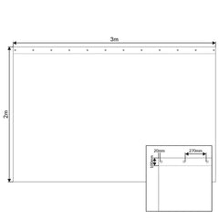 LEDJ 3 x 2m Black Serge Drape
