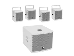 Omnitronic Set Molly-12A Caisson de Basses Actif + 4X Molly-6 Top 8 Ohm, Blanc