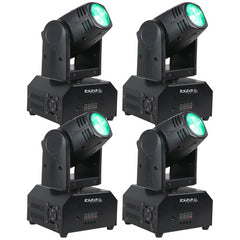 4x Ibiza Light LMH250-RC 10W RGBW LED à tête mobile
