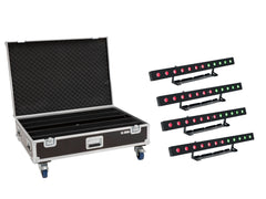 EUROLITE Set 4x LED PIX-12 HCL Bar + Valise à roulettes
