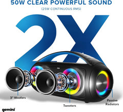 Gemini Sound GGO-230L Portable Bluetooth Speaker Waterproof