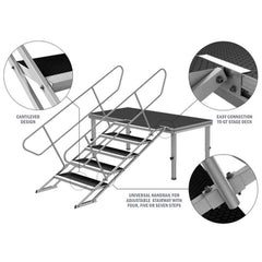 GT Stage Deck Verstellbare Treppenstufen 100–180 cm für Bühnen