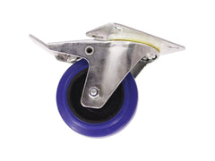 Roadinger Lenkrolle 100 mm blau mit Bremse