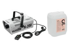 Eurolite N-200 Machine à fumée Brouillard 1800 W avec télécommande DJ Disco Fogger + 5 L de liquide