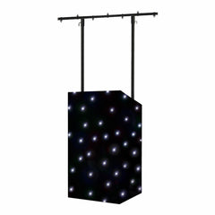 Equinox Micron DJ-Pult, schwarzes Sternentuch, weiße LED