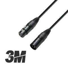 Roar 3M Câble DMX XLR Femelle - XLR Mâle Noir 110 Ohm 300cm
