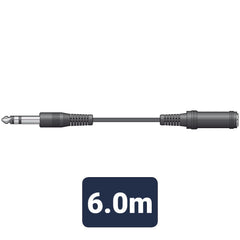 AV:Link 6.3mm stereo plug to 6.3mm stereo socket lead 6.0m