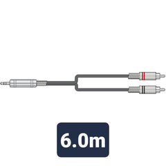 Chord Classic 3,5-mm-TRS-Klinkenstecker auf 2 x Cinch-Phonokabel, 6 m