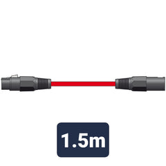 Chord Câble XLR 3 broches équilibré professionnel de haute qualité de 1,5 m (rouge)