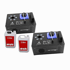2X Chauvet DJ Geyser T6 Vertical Smoke Machine RGB Disco DJ inc. Remote and Fluid