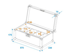 Roadinger Flightcase 4 x Wedge Battery Uplighter - Chauvet EZWEDGE IbizaTruss Batt