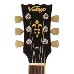 Vintage V100 Guitar - Left Hand- Flame Iced Tea