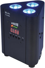 4x QTX Tri-PAR Batterie-LED-Uplighter Triangle PAR RGBW inkl. Fernbedienung