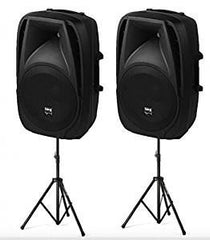 2 x Stageline PAK-12DMP 12â€ Active Powered Speaker Bluetooth USB Package