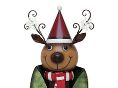EUROPALMS Reindeer with Coat, Metal, 155cm, green