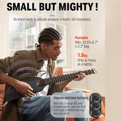 Donner HUSH-1 Black - Travel Guitar