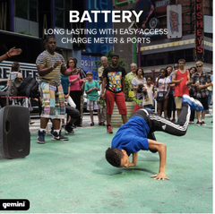 Gemini AS-10TOGO Portable Bluetooth Speaker 10" Battery