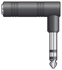 qtx-Adapter 6,3 mm RA-Stereo-Klinkenstecker – 6,3 mm Stereo-Klinkenbuchse