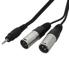 W Audio Cable Lead 3.5mm Jack 3M to 2 x XLR Male