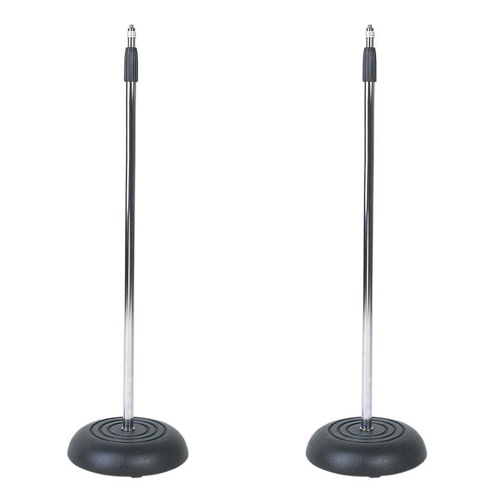 2x SoundLAB Microphone Stands with Heavy Cast Iron Round Base – Simply ...