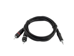 Omnitronic Adapterkabel, 3,5-mm-Klinke auf Phono-Cinch, 1,5 m, Schwarz