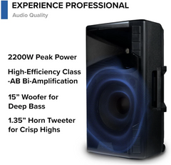 Gemini GSP-5500 Professional 15" Bluetooth PA Speaker 2200W *B-STOCK*