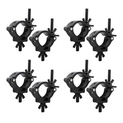 8x Equinox TC25B Aluminium 25kg Noir Demi-Coupleur 33 - 38mm Truss Clamp