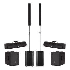 2x RCF Evox 12 Active Two Column Array Speaker System 1400W DJ Packge inc Covers
