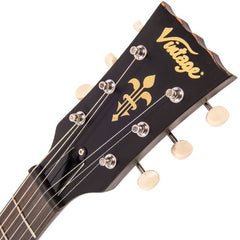 Vintage V120 Icon - Distressed - Black On Cherry Red