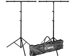 2x High Quality T-Bar Lighting Stand (20kg) & Adam Hall Transport Bag